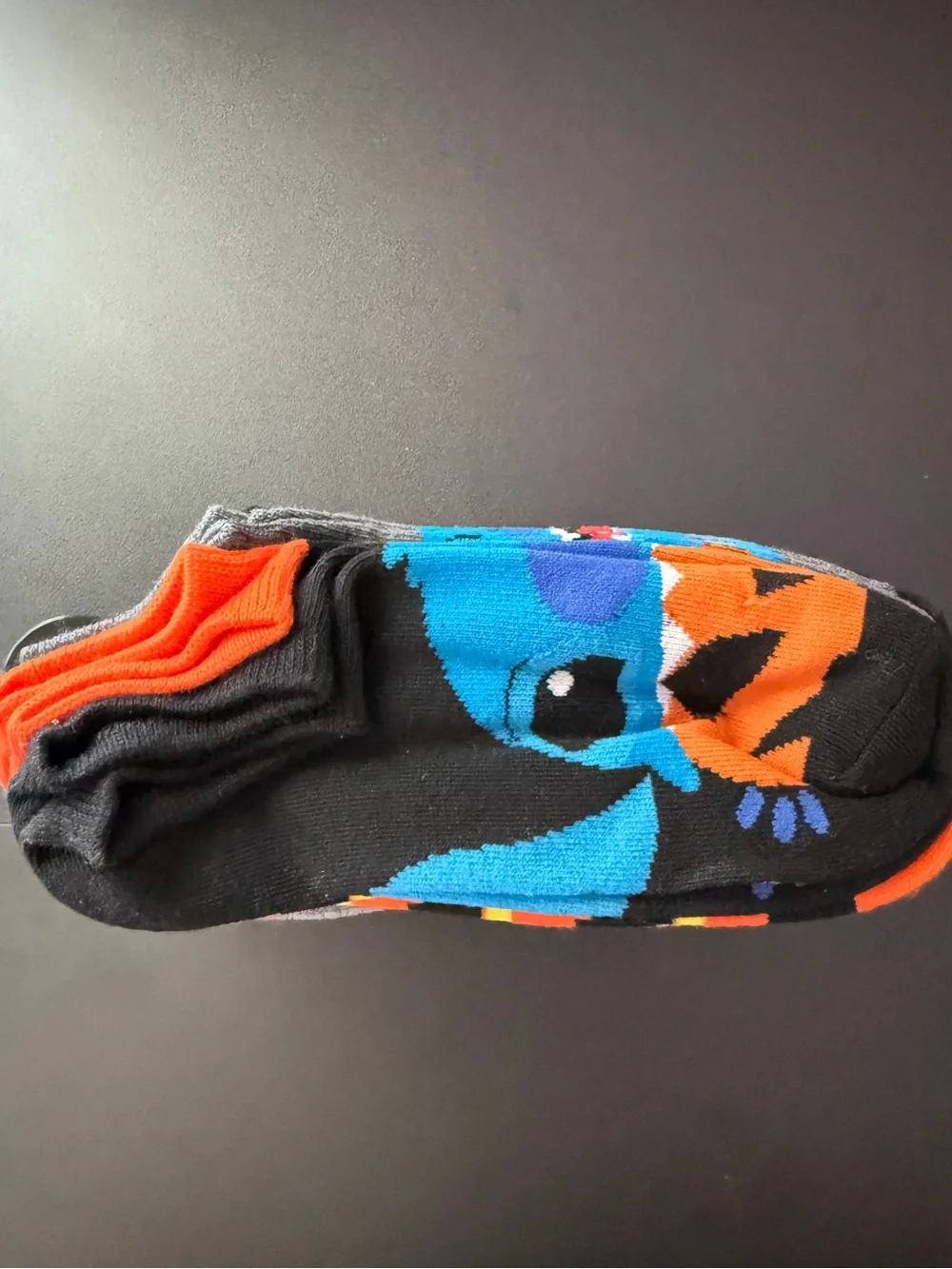 Disney Lilo & Stitch Ankle Socks Pack Halloween Pumpkin Graphic Low Cut NWT 4-9